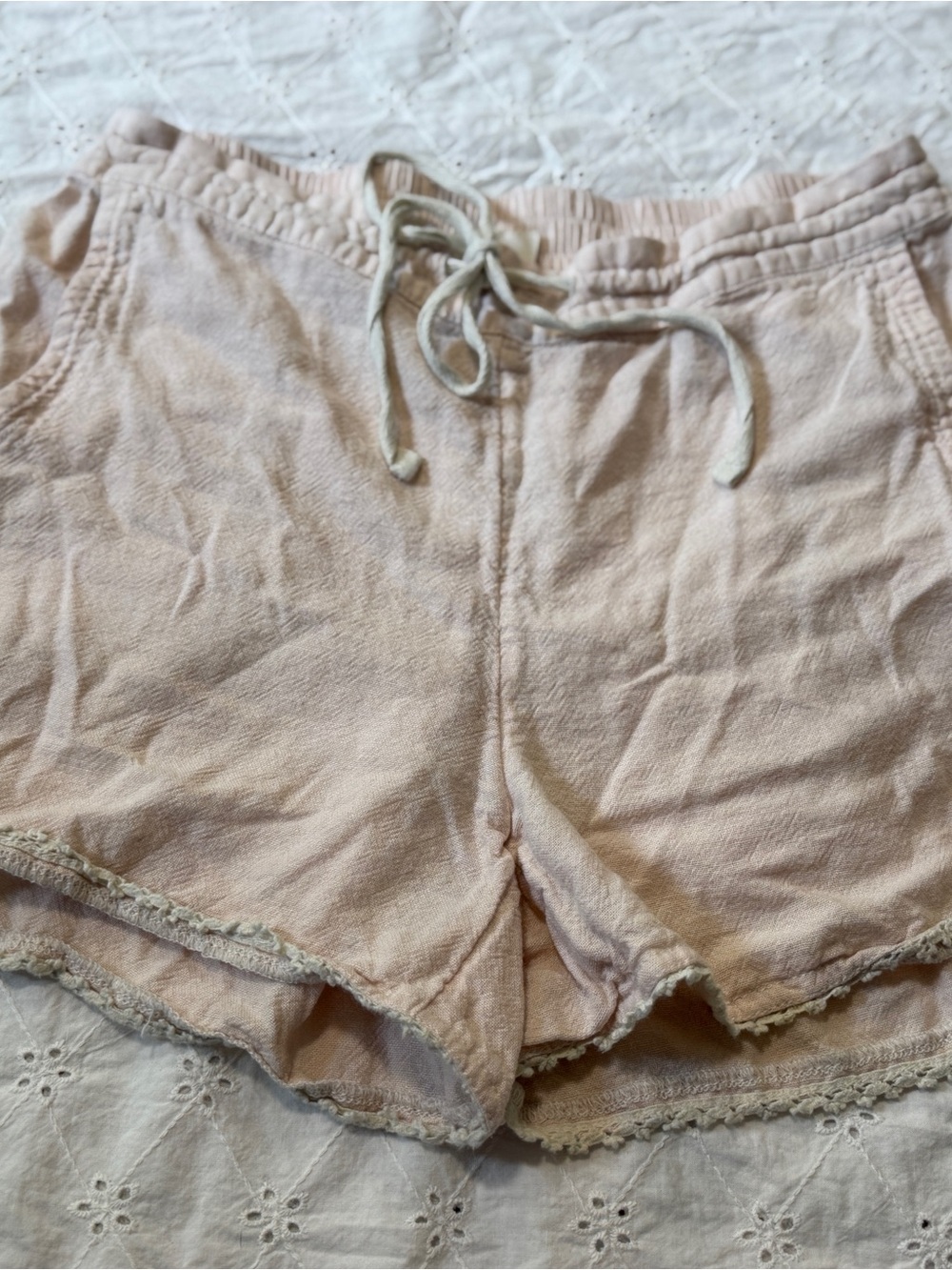 Caslon Light Blush Crochet Shorts Size Small